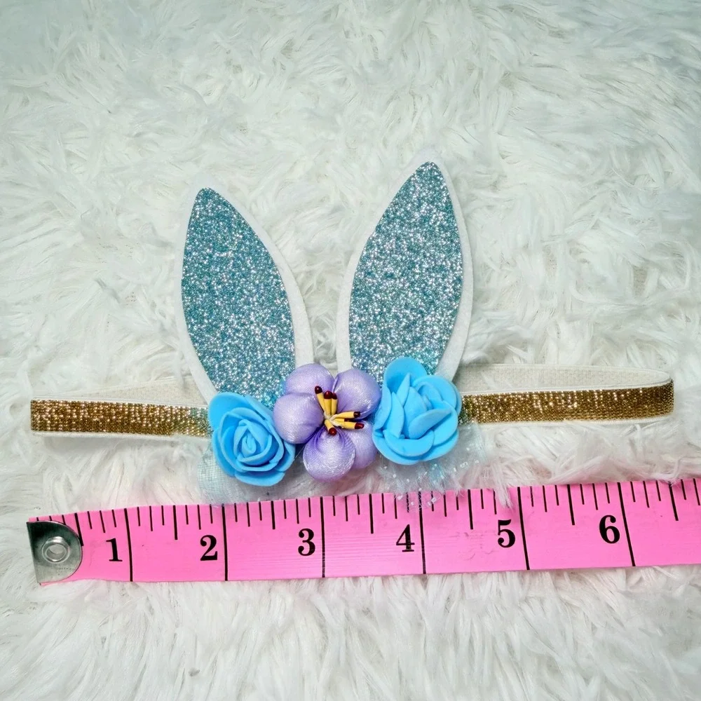 2 Floral Bunny Cat Ear Headbands Halloween Costume Dress Up Fairycore